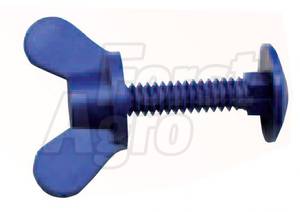 Šroub plastový s křídlovou matkou - modrý dlouhý 90 mm