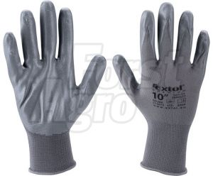 Rukavice nylonové, vel L 10" - polomáčené v nitrilu