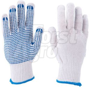 Rukavice bavlněné s PVC terčíky, vel. L 10"