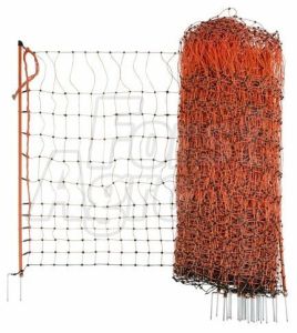 Síť pro drůbež - vodivá, 106 cm, 50m, 2 hroty, oranžová, Poultry Net