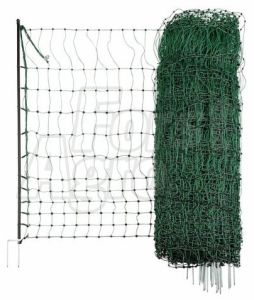 Síť pro drůbež - vodivá, 106 cm, 50m, 2 hroty, zelená, Poultry Net