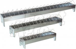 Krmítko kovové pro drůbež, šířka 13 cm