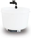 Napáječka plastová s rukojetí, s nožkami, žlutá