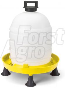 Ruční plastová napáječka s vrchním plněním 15 l, s nožkami žlutá